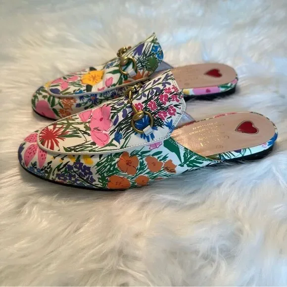 Gucci X Ken Scott Floral Princetown Mules - 37 - RARE - Picture 4 of 11